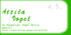 attila vogel business card